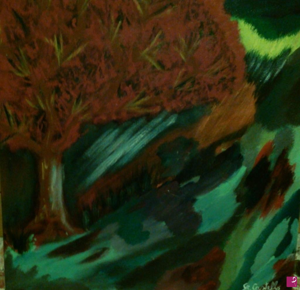 quadri in vendita online - giochi di luci e colori nel bosco