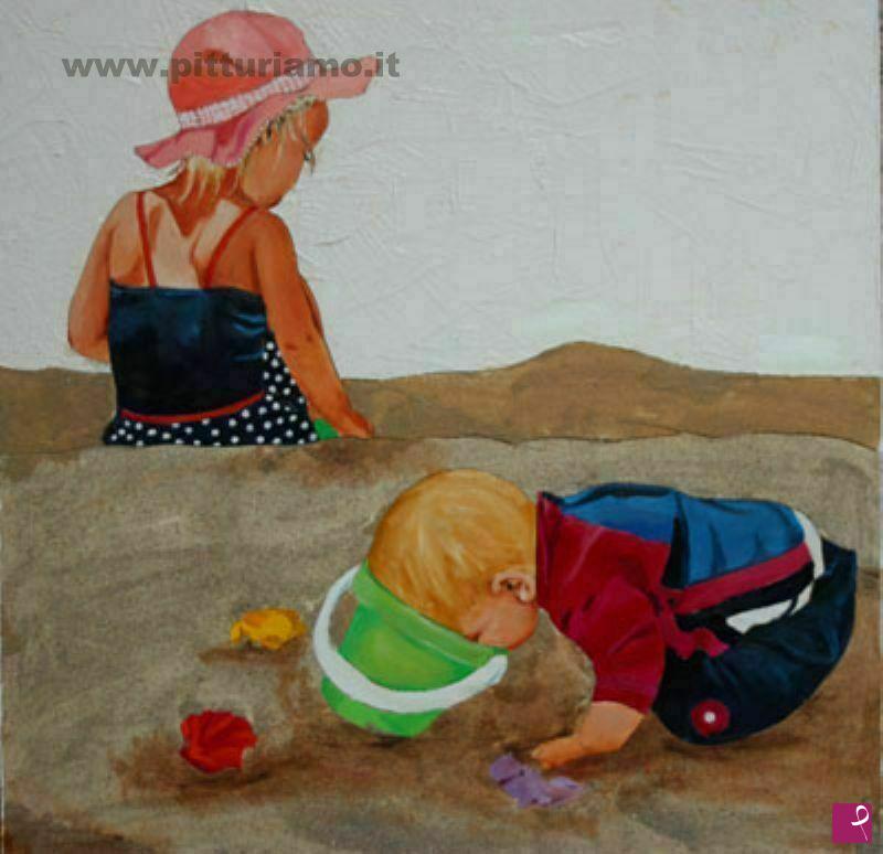 quadri in vendita online - Giochi in spiaggia