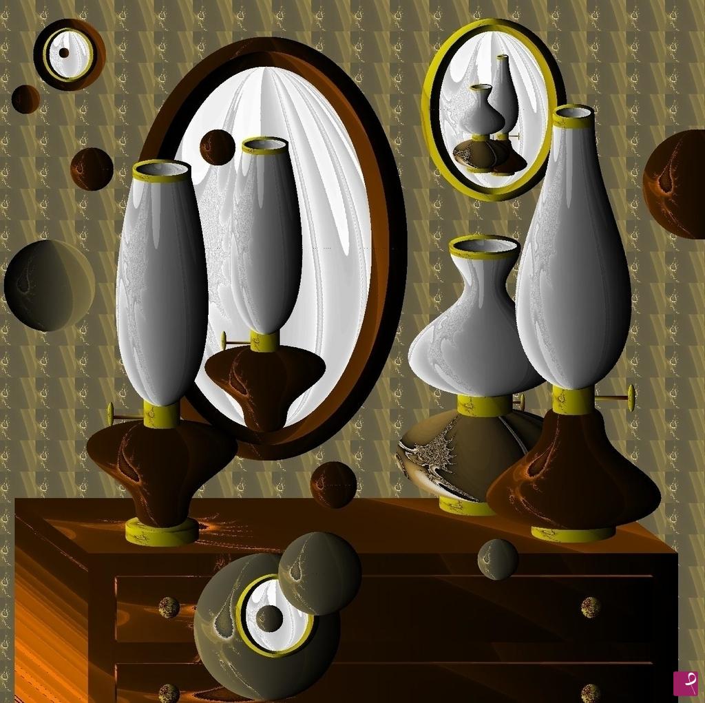 quadri in vendita online - Gioco di specchi con lampade ad olio
