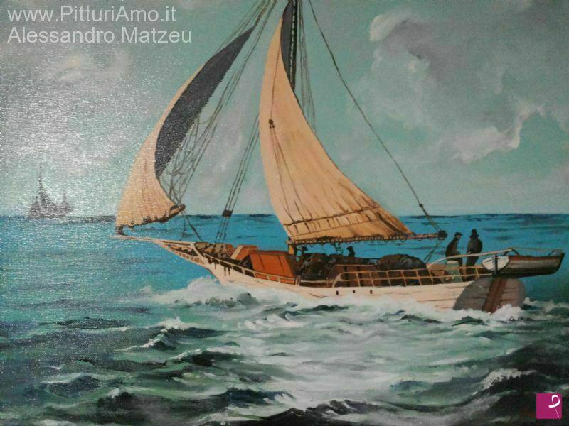 quadri in vendita online - giornata di pesca