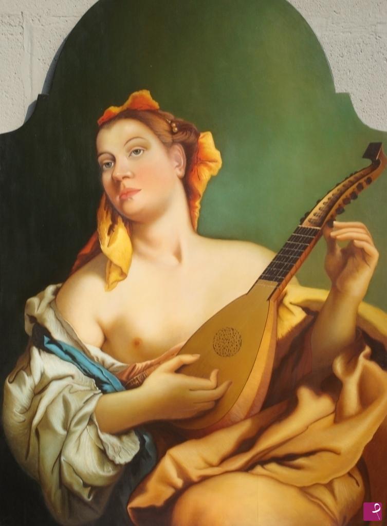 quadri in vendita online - Giovane che suona il mandolino