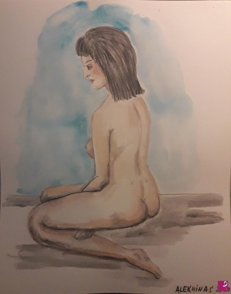quadri in vendita online - Giovane donna nuda 