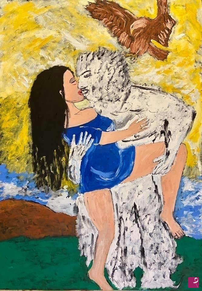 quadri in vendita online - Giove e la ninfa 