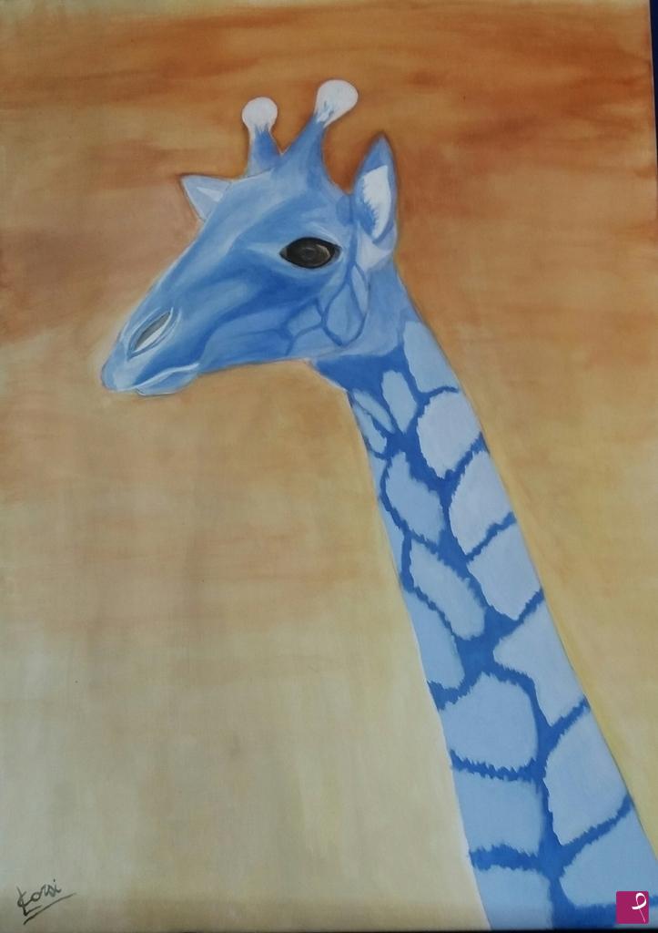 quadri in vendita online - giraffa blu