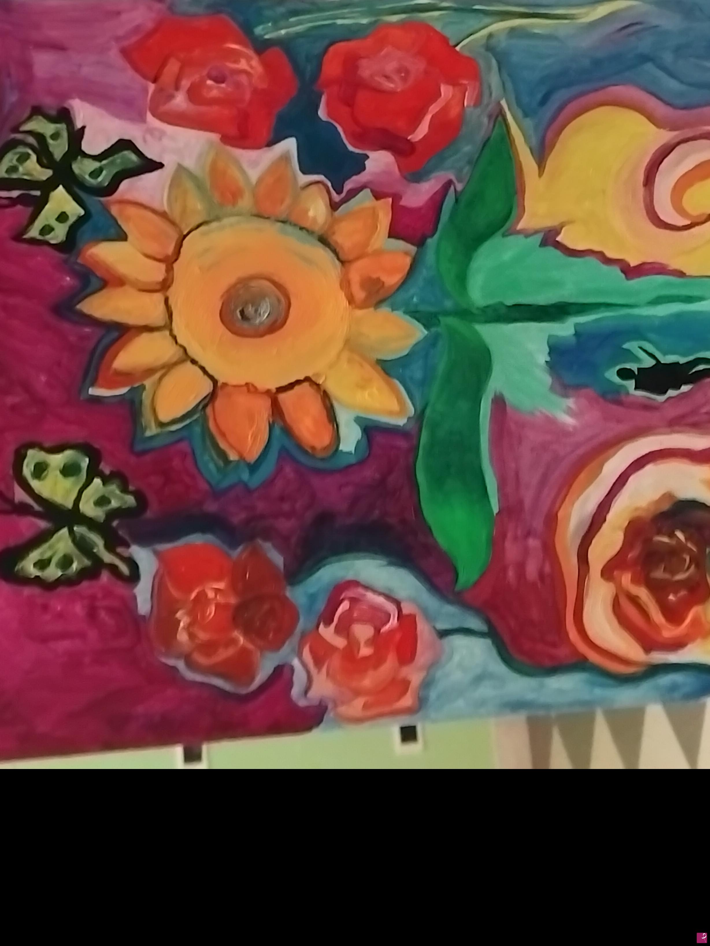 quadri in vendita online - Girasole con tunnel del coma