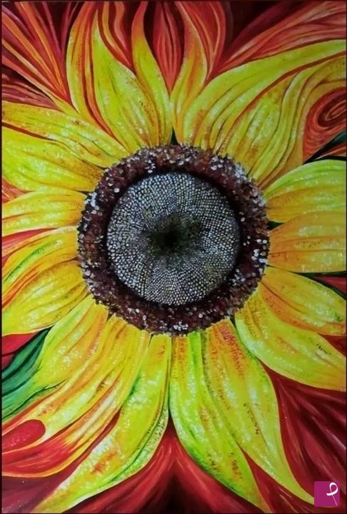 quadri in vendita online - Girasole infuocato