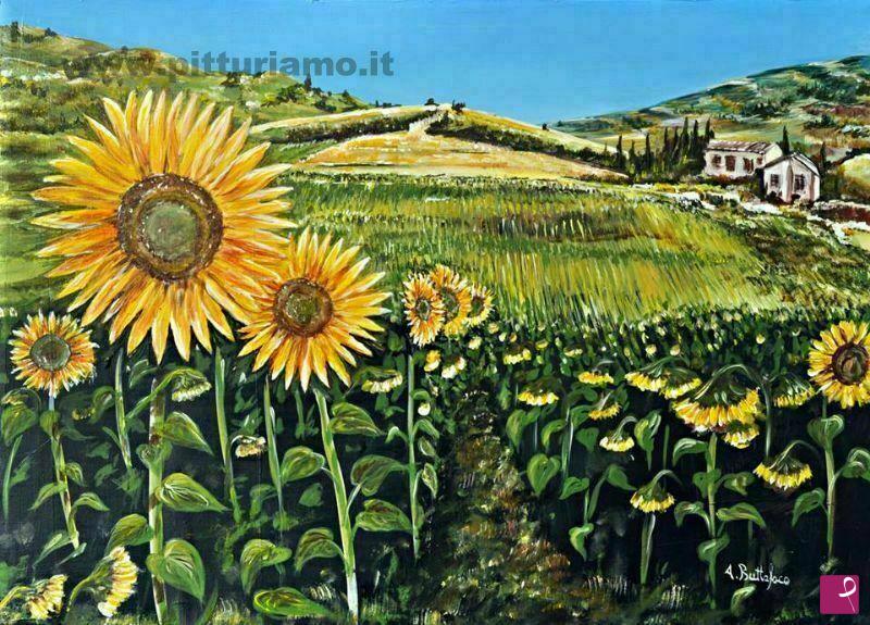 quadri in vendita online - GIRASOLI