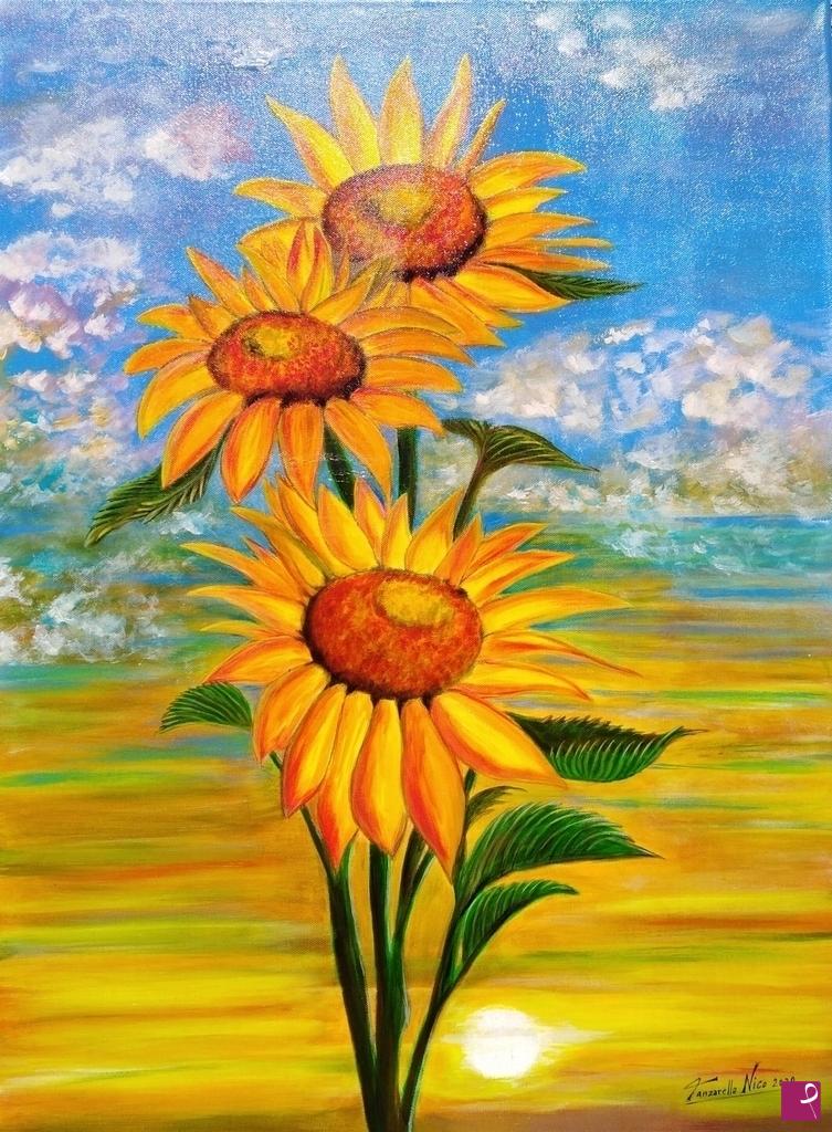 quadri in vendita online - Girasoli 