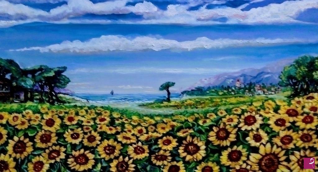 quadri in vendita online - Girasoli