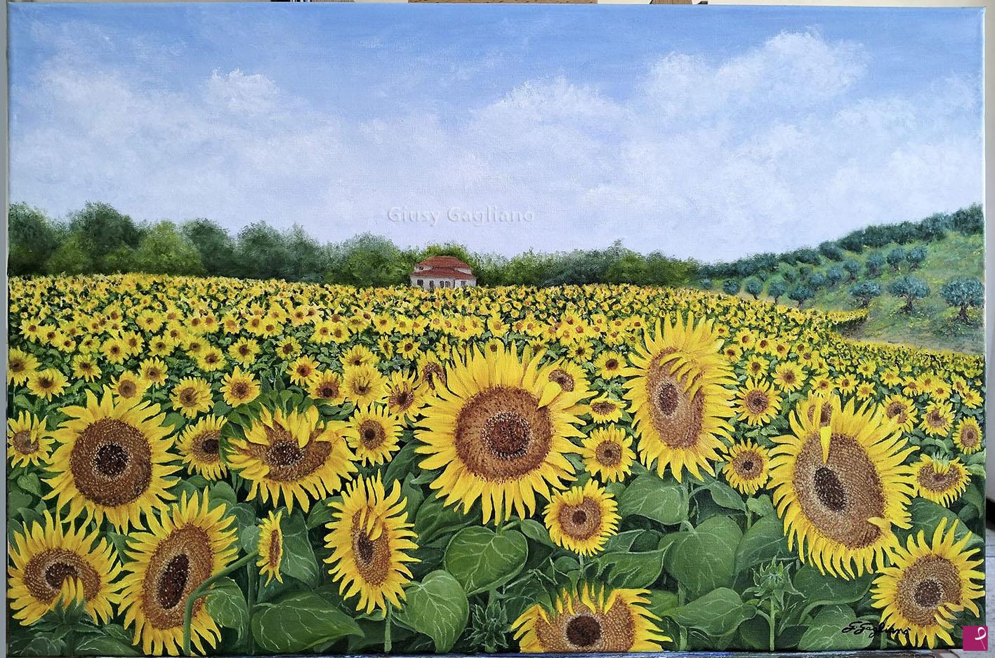quadri in vendita online - "Girasoli"