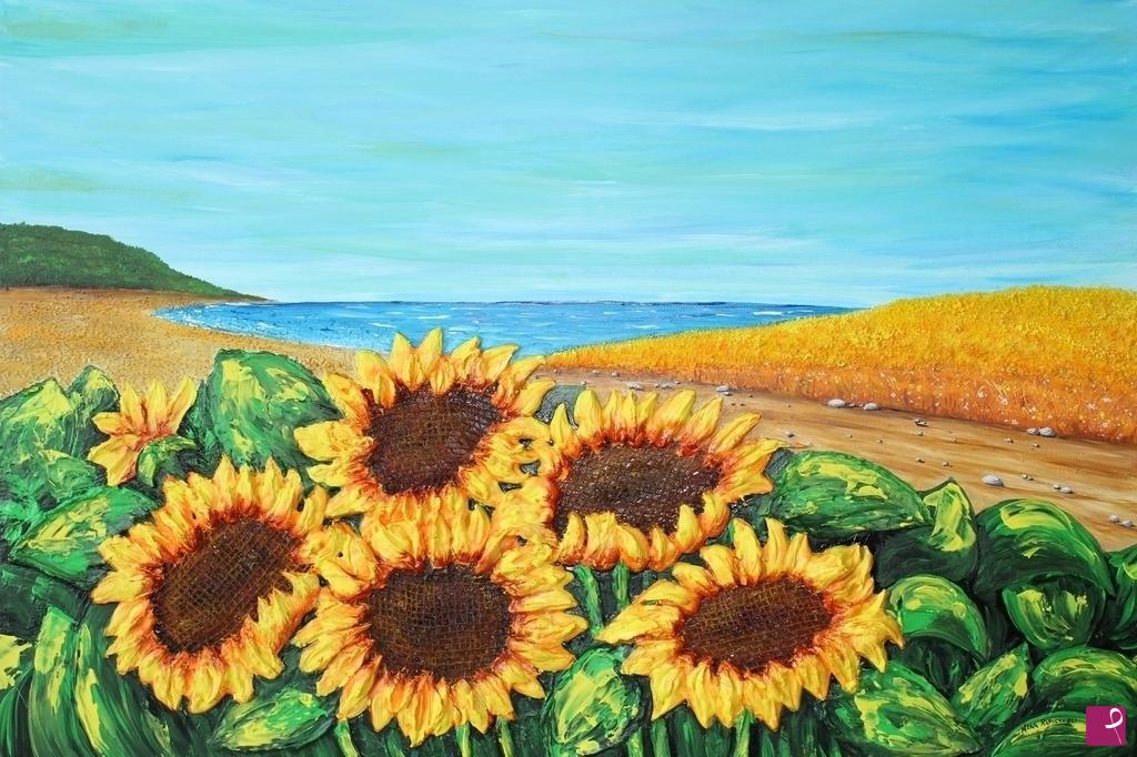 Disponibile Quadro Girasoli Nina Rapicavoli Pitturiamo