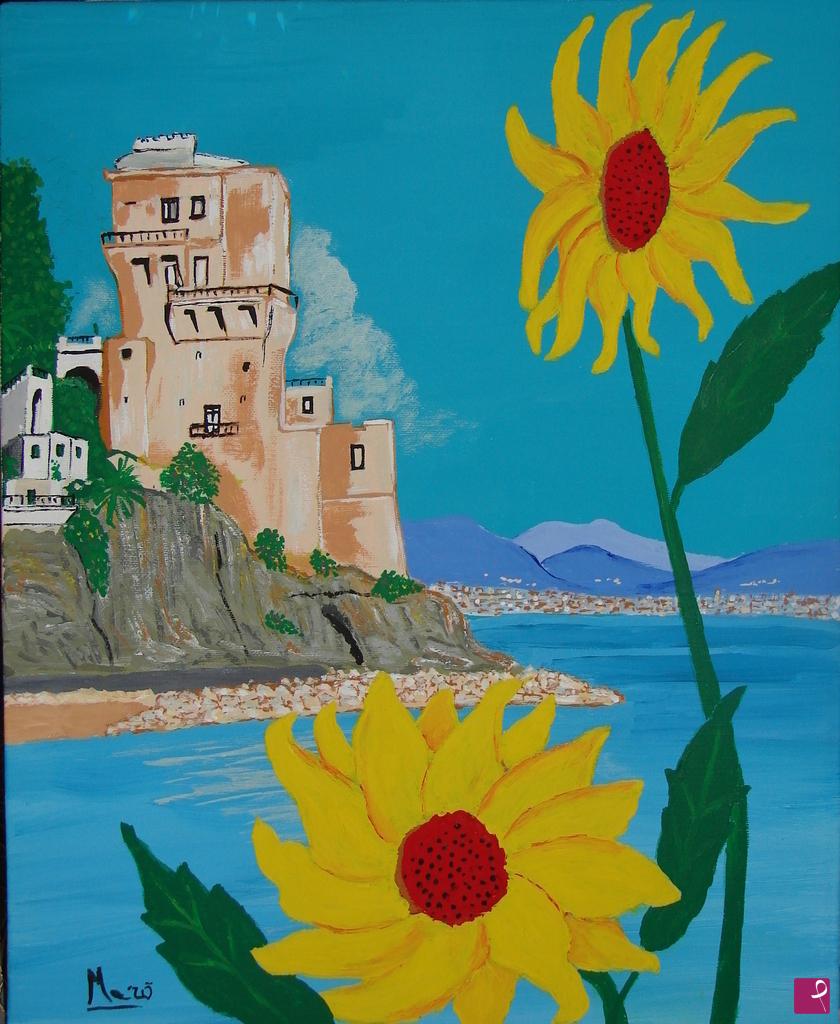 quadri in vendita online - Girasoli a Cetara
