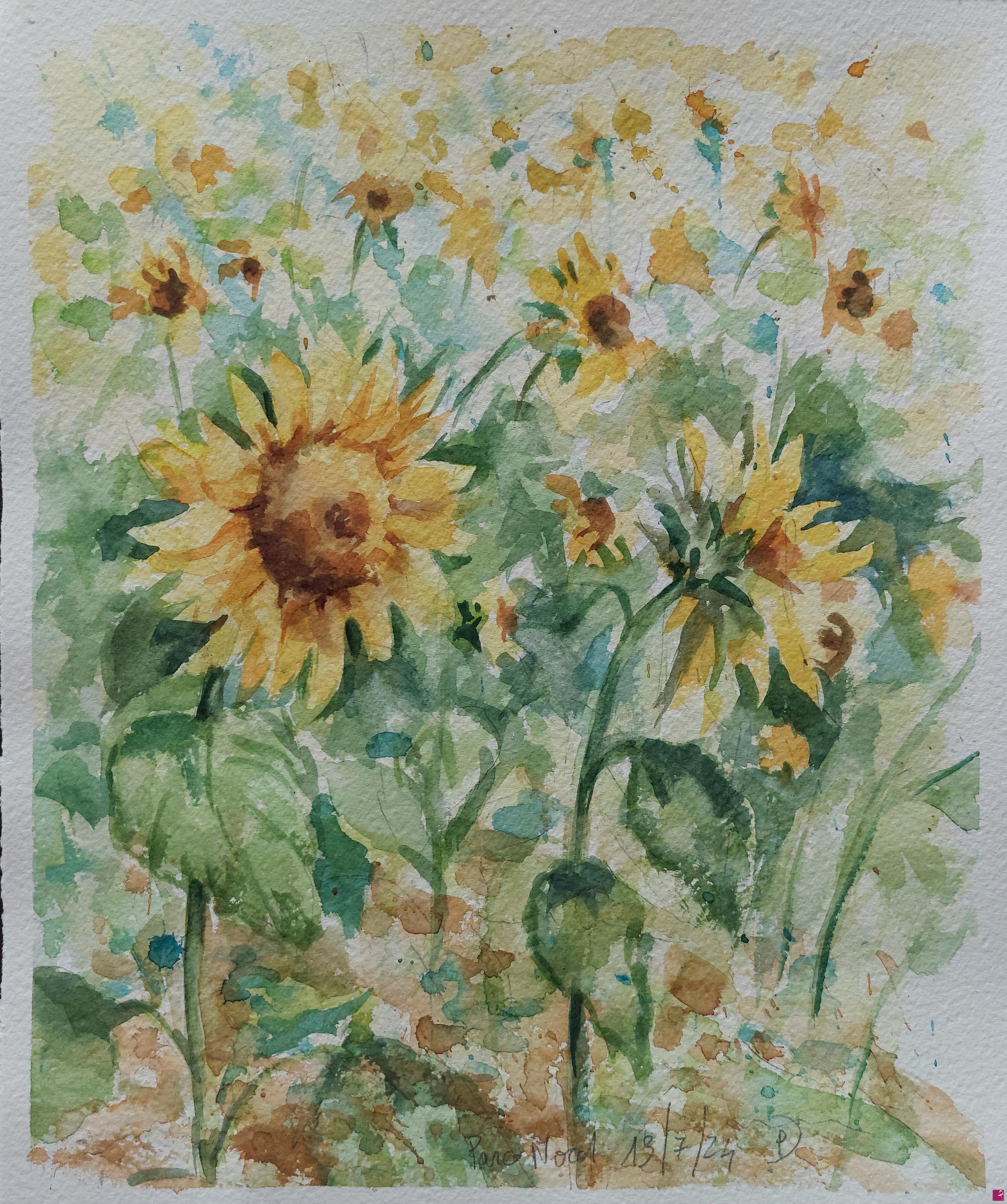 quadri in vendita online - Girasoli al Parco Nord