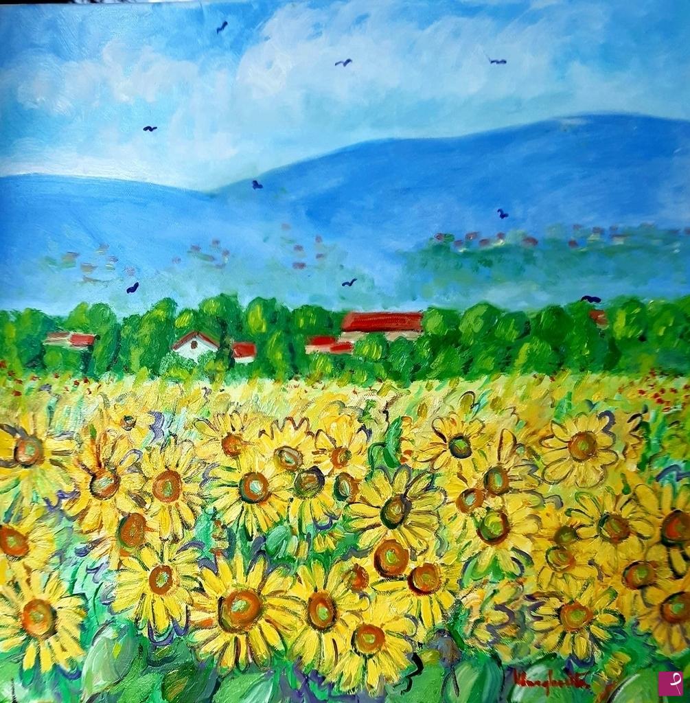quadri in vendita online - Girasoli all'Albinatico