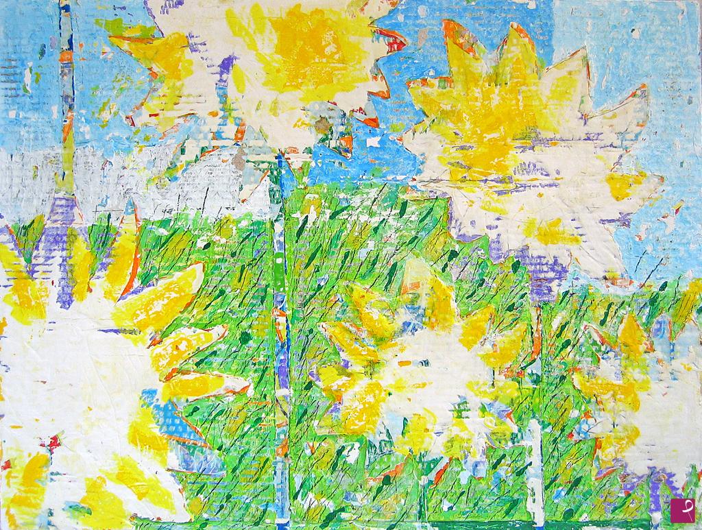 quadri in vendita online - "Girasoli di gesso"