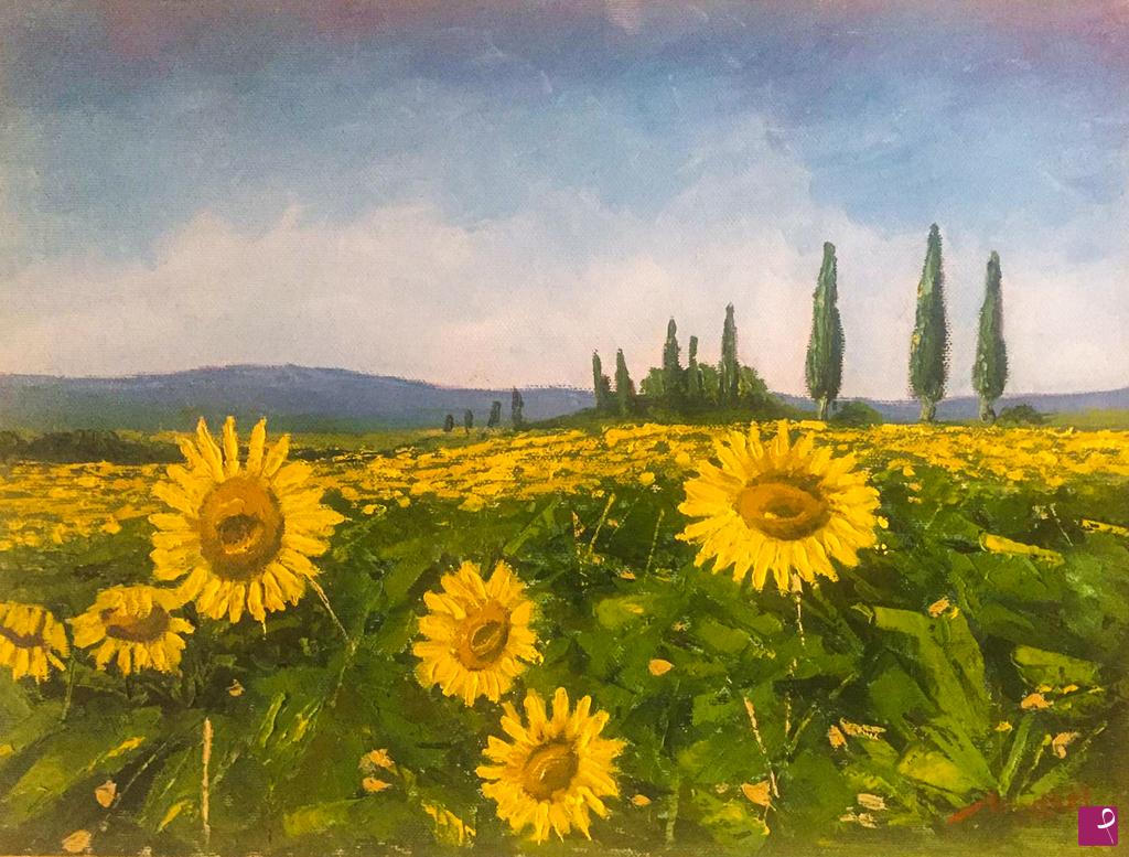 quadri in vendita online - Girasoli in Toscana