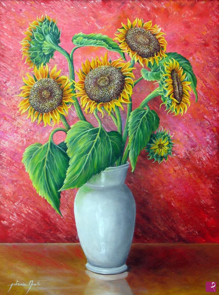 quadri in vendita online - Girasoli in Vaso
