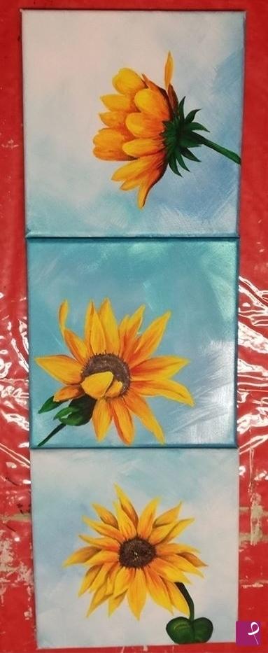 quadri in vendita online - girasoli nel blue