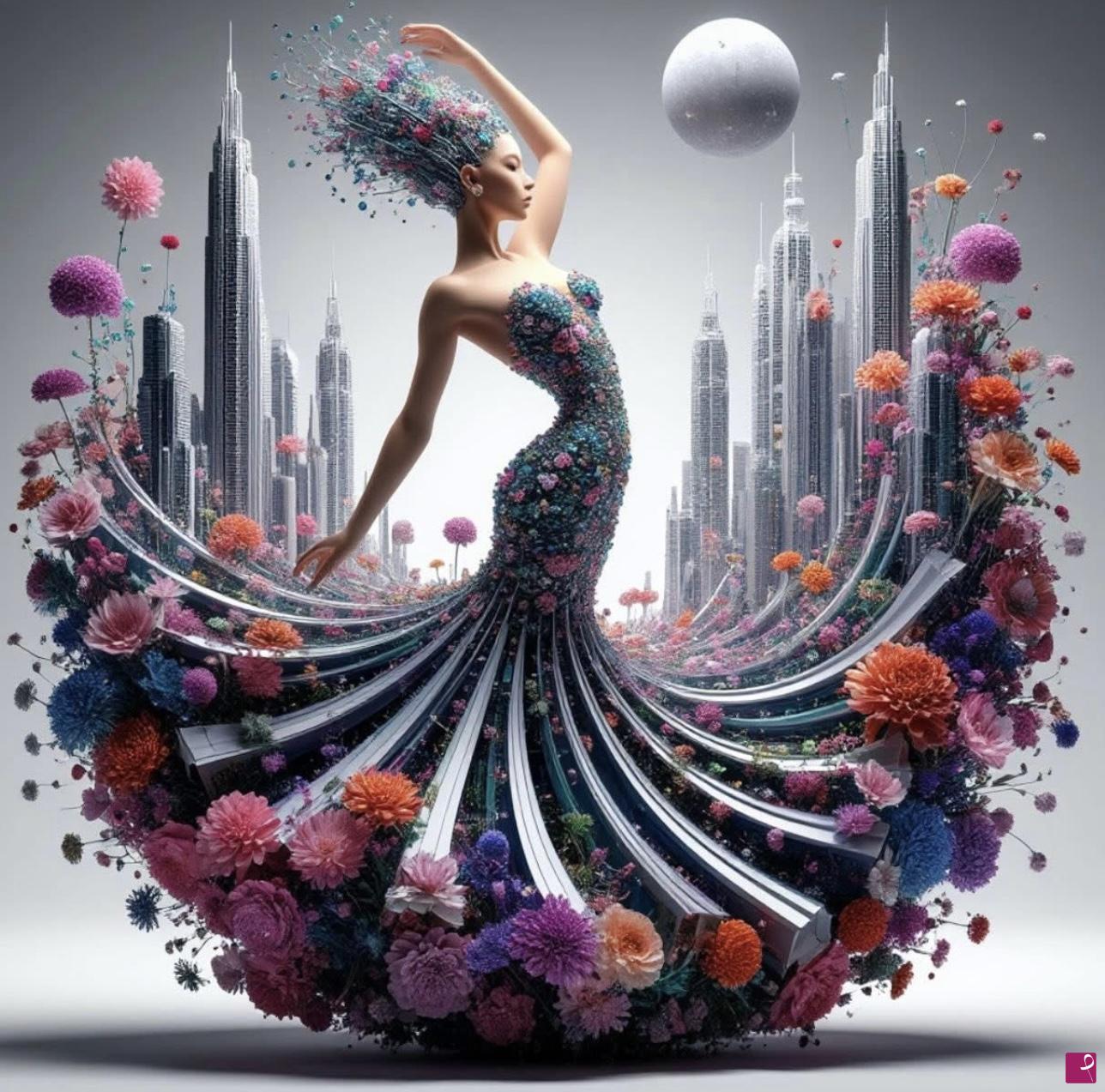 quadri in vendita online - Girl and city