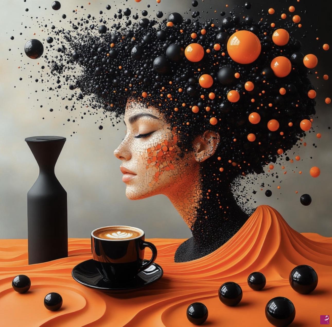 quadri in vendita online - Girl and coffee 