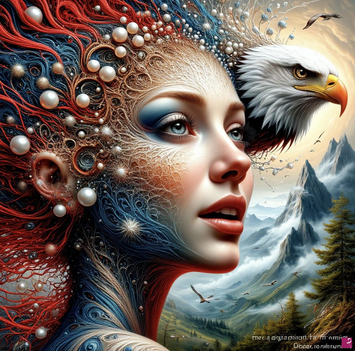 quadri in vendita online - Girl and Eagle 