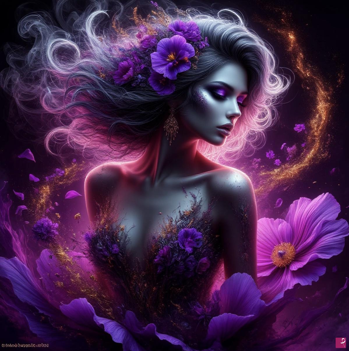 quadri in vendita online - Girl and flowers 3