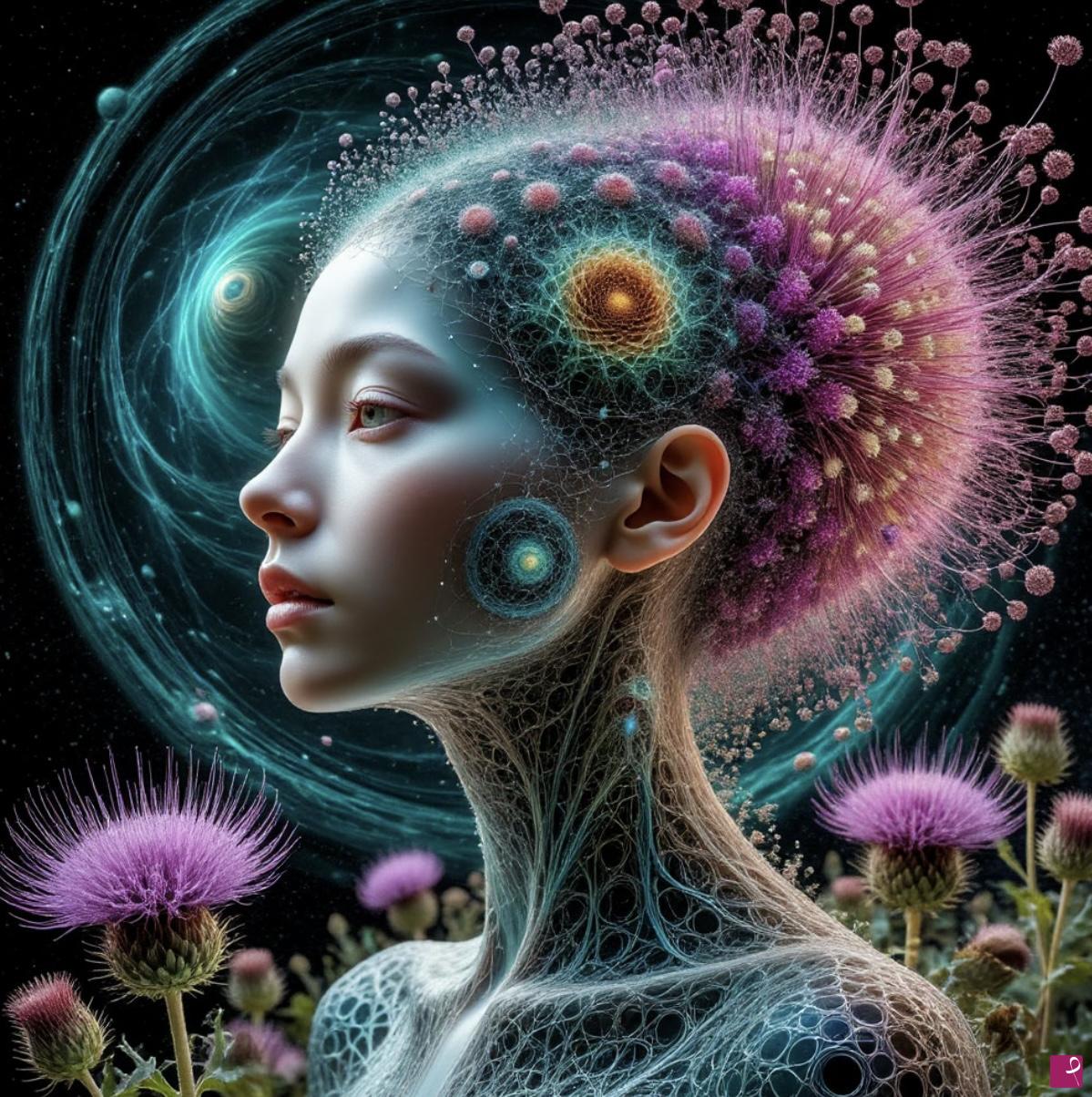 quadri in vendita online - Girl and flowers 