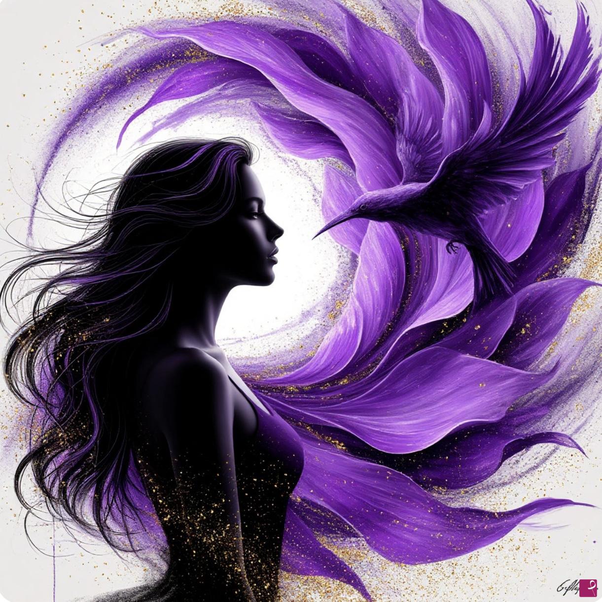 quadri in vendita online - Girl and her bird