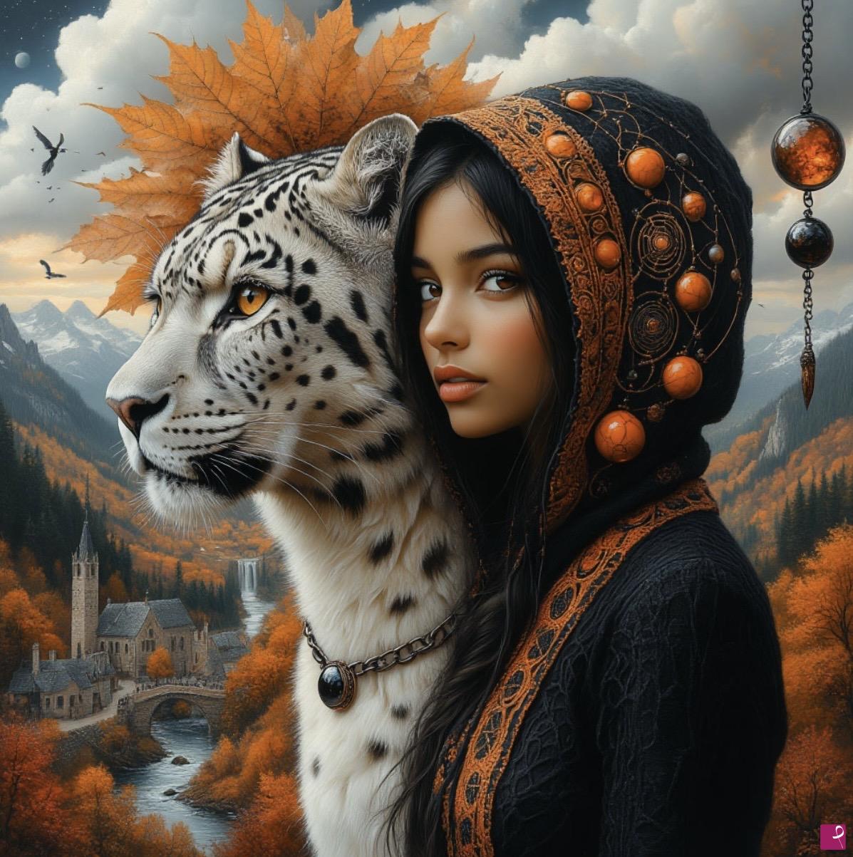 quadri in vendita online - Girl and her lion 