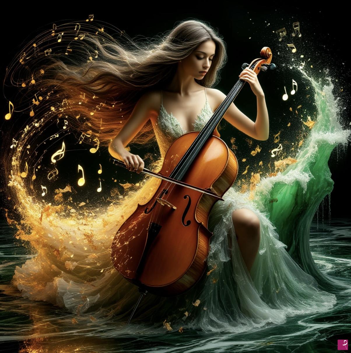 quadri in vendita online - Girl and magical music
