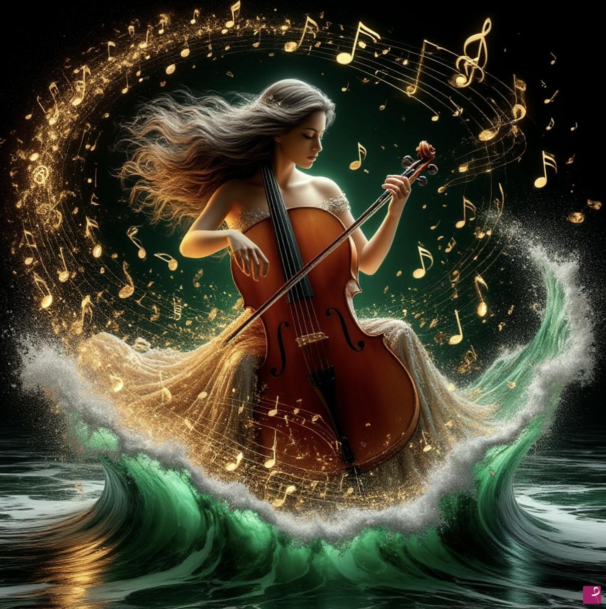 quadri in vendita online - Girl and magical music