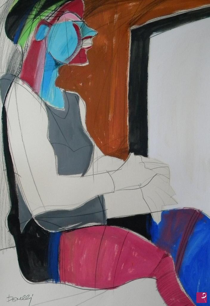 quadri in vendita online - Girl at the window