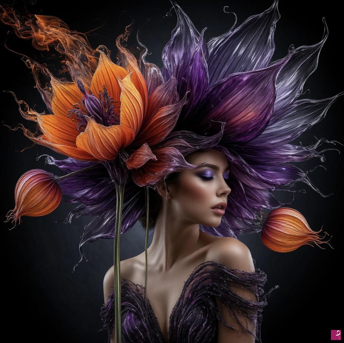 quadri in vendita online - Girl-flower 