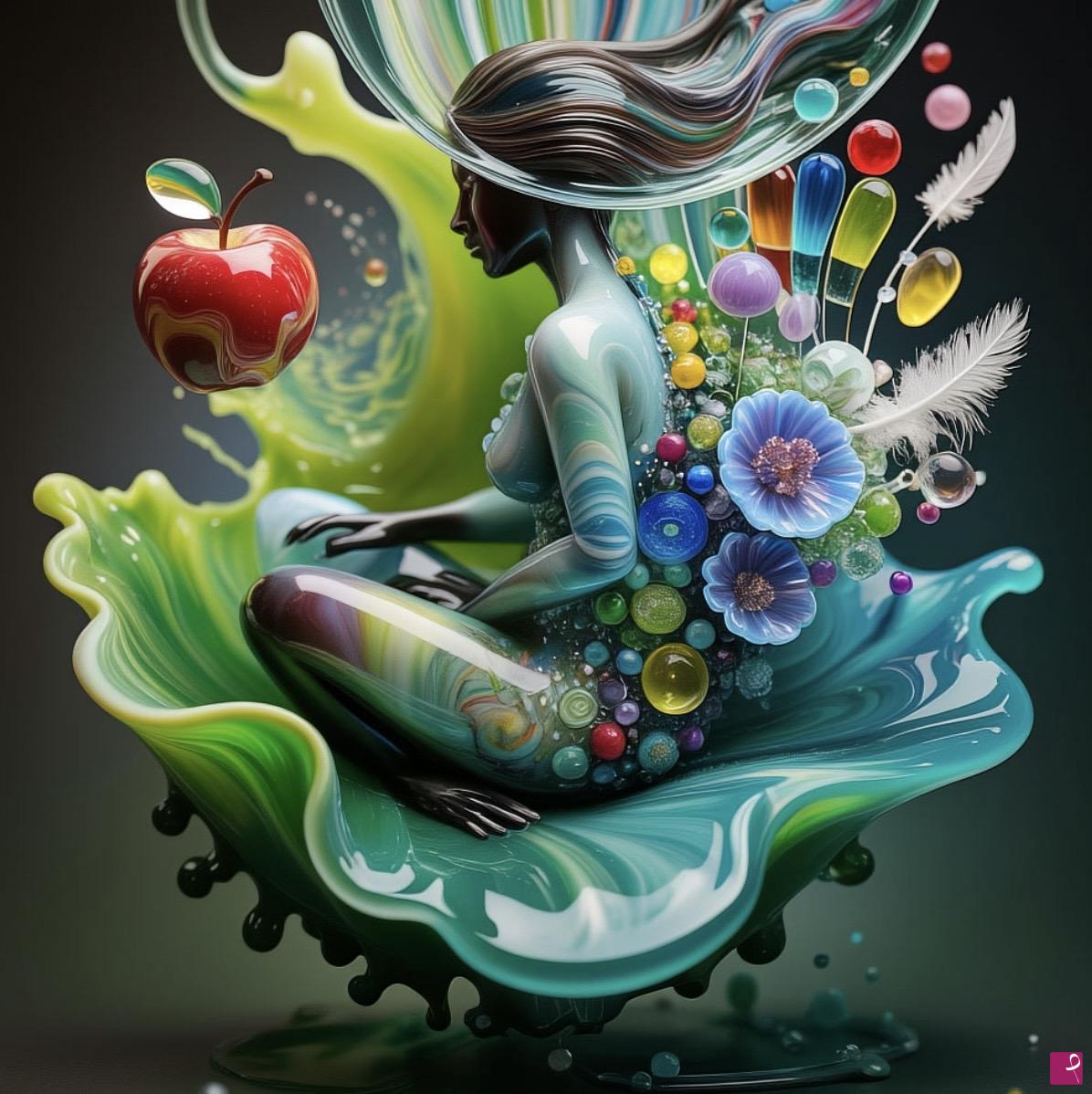 quadri in vendita online - Girl from ceramic plate