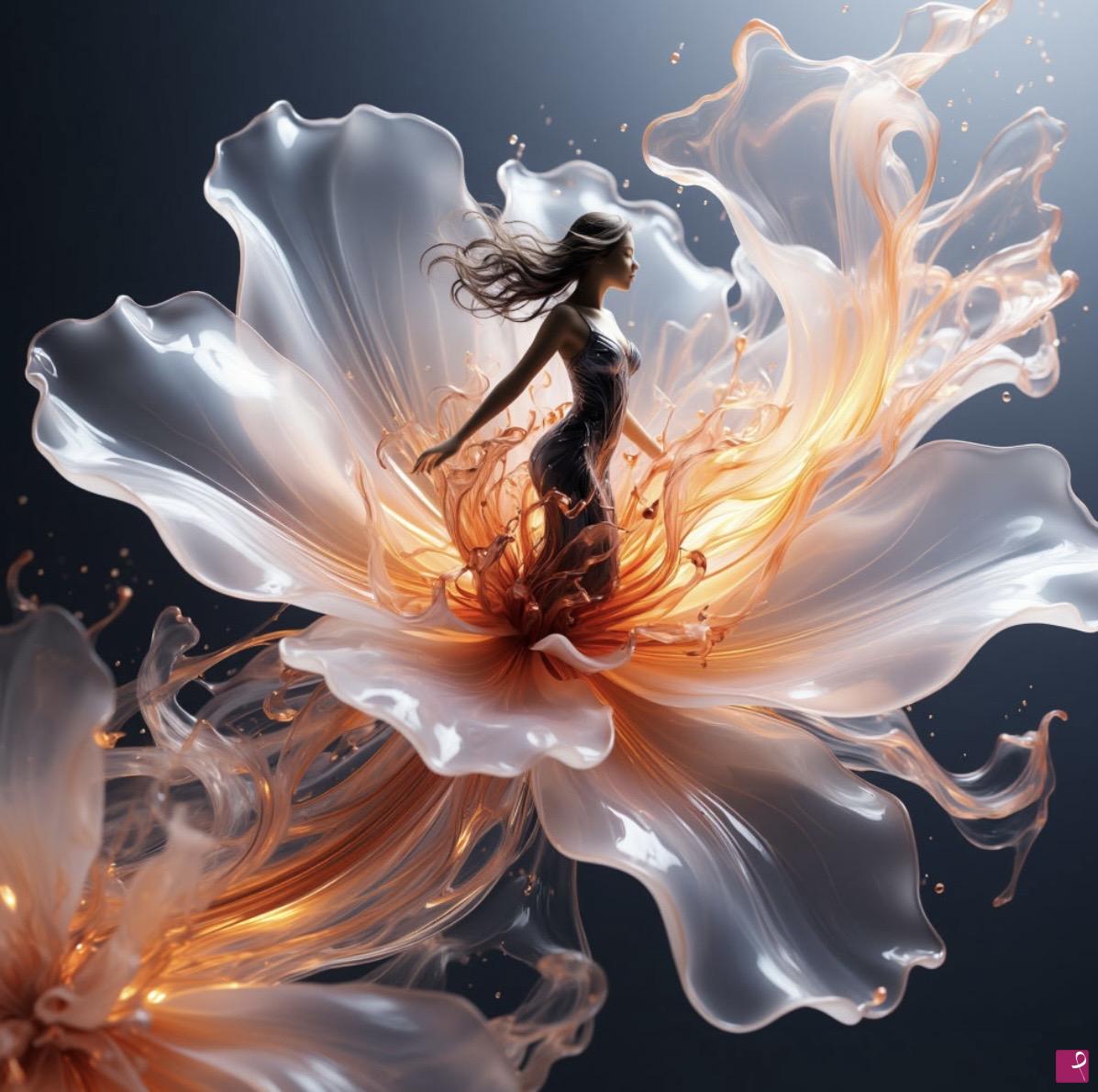 quadri in vendita online - Girl from flower 