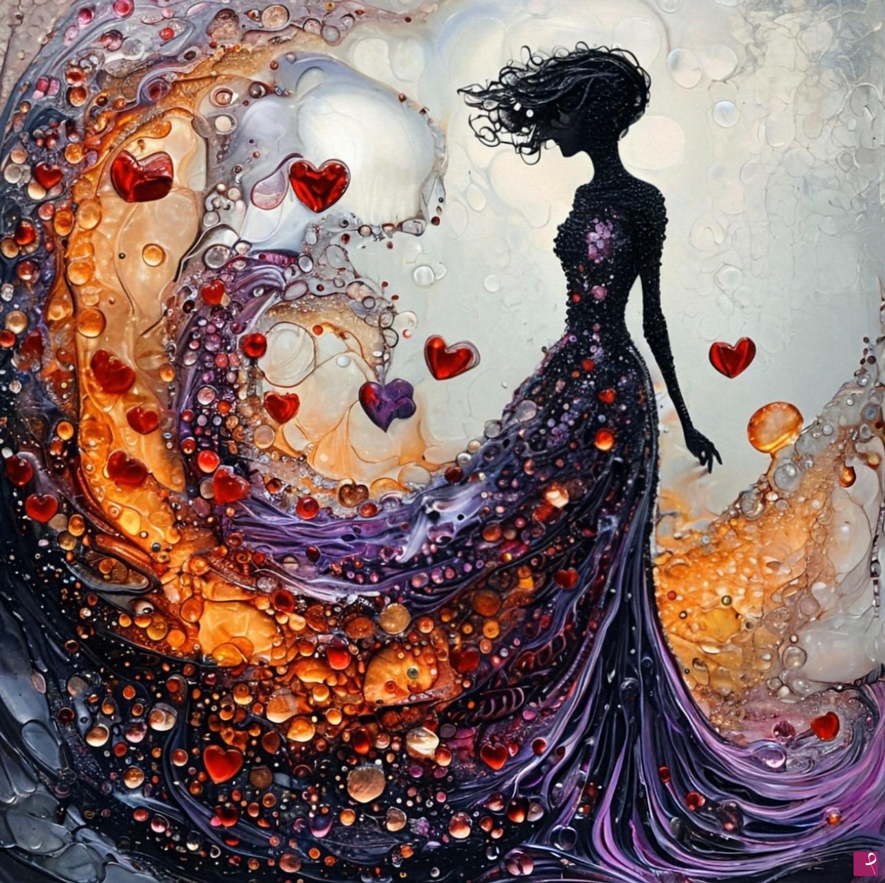 quadri in vendita online - Girl from water colour balls2