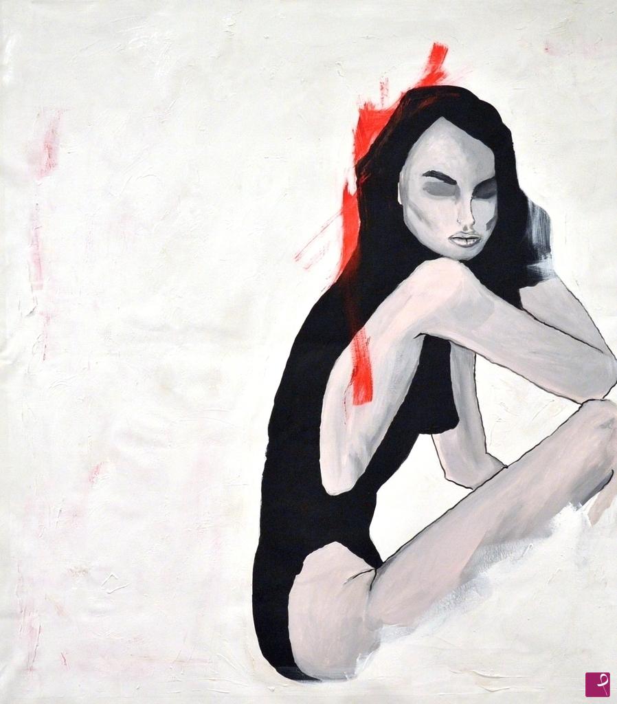 quadri in vendita online - Girl in black