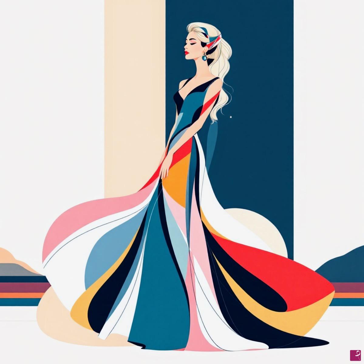 quadri in vendita online - Girl in colour dress 
