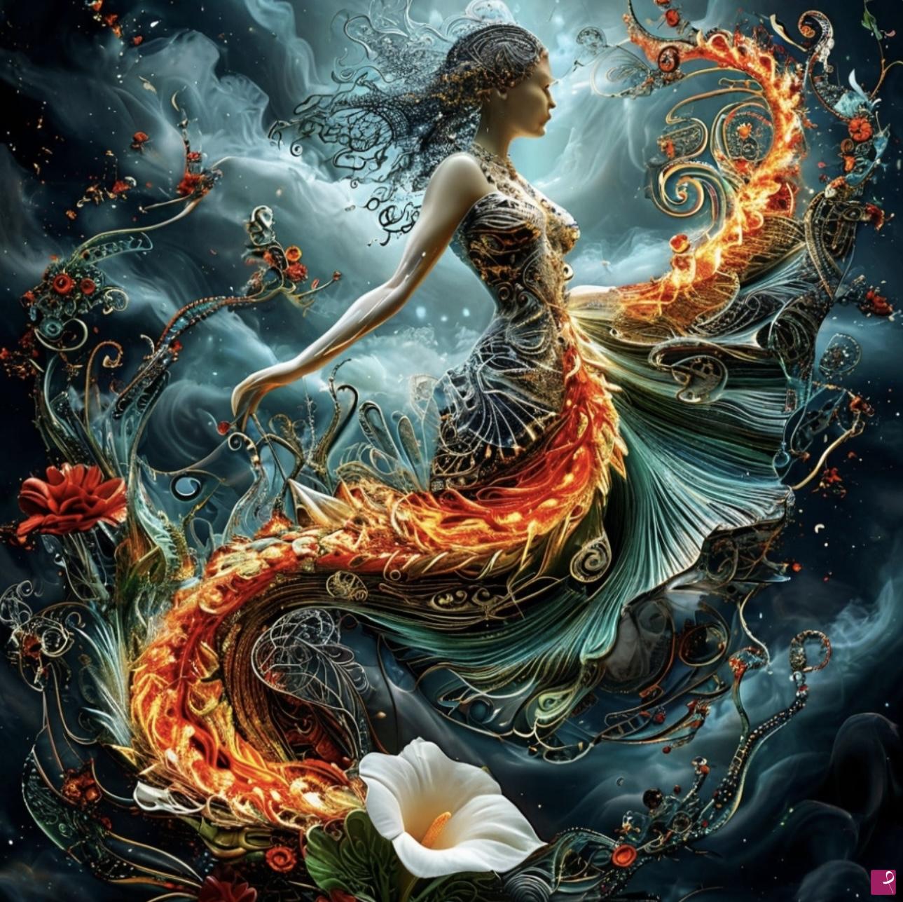 quadri in vendita online - Girl in fantasy sky2