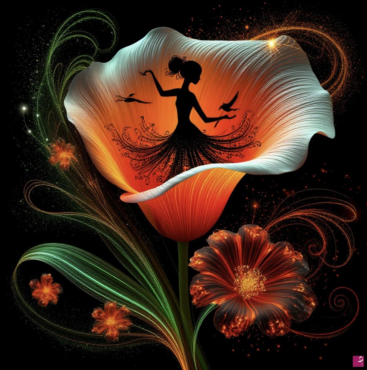 quadri in vendita online - Girl in flower 
