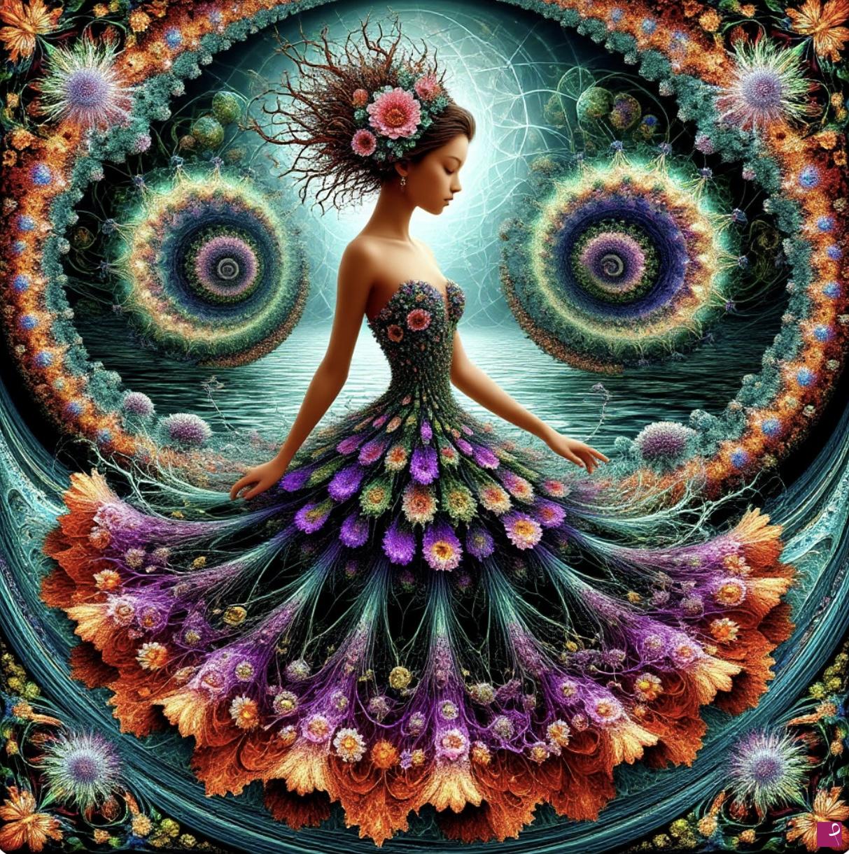 quadri in vendita online - Girl in flowers