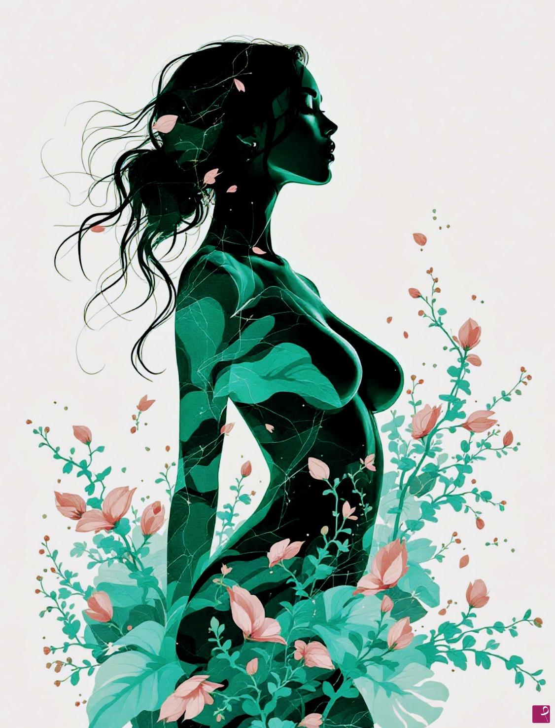 quadri in vendita online - Girl in flowers 