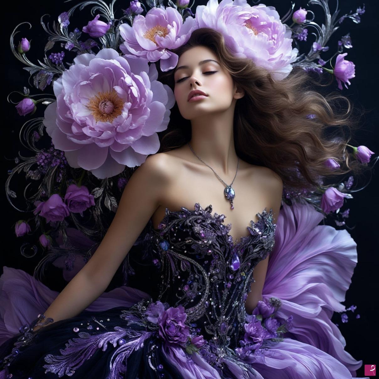 quadri in vendita online - Girl in flowers 