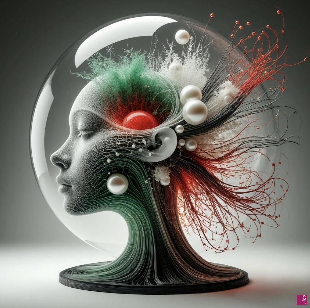 quadri in vendita online - Girl in glass ball