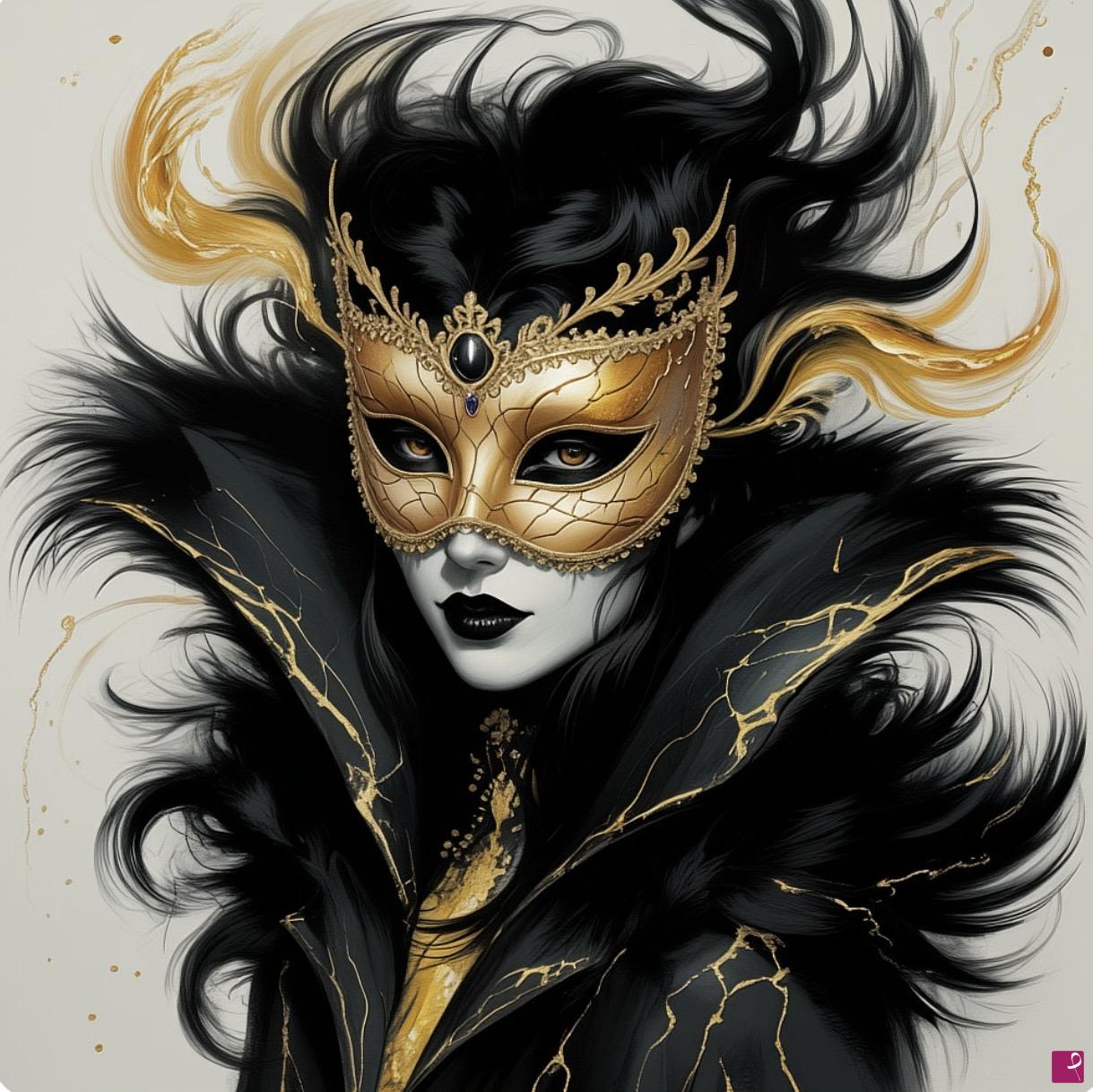 quadri in vendita online - Girl in mask 3