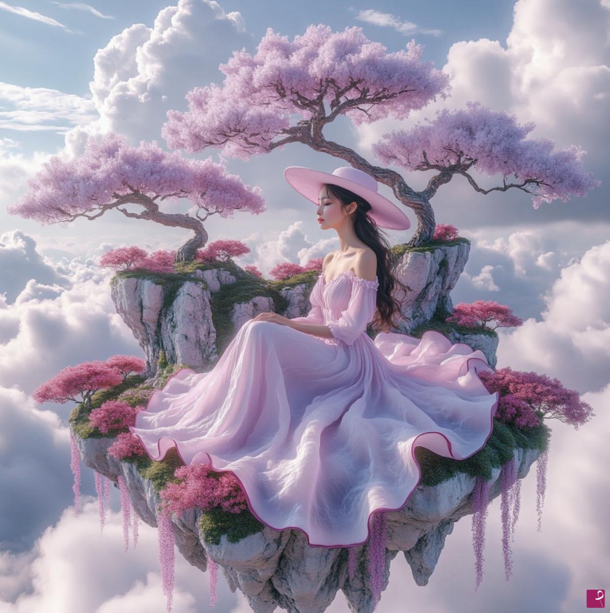 quadri in vendita online - Girl in sky