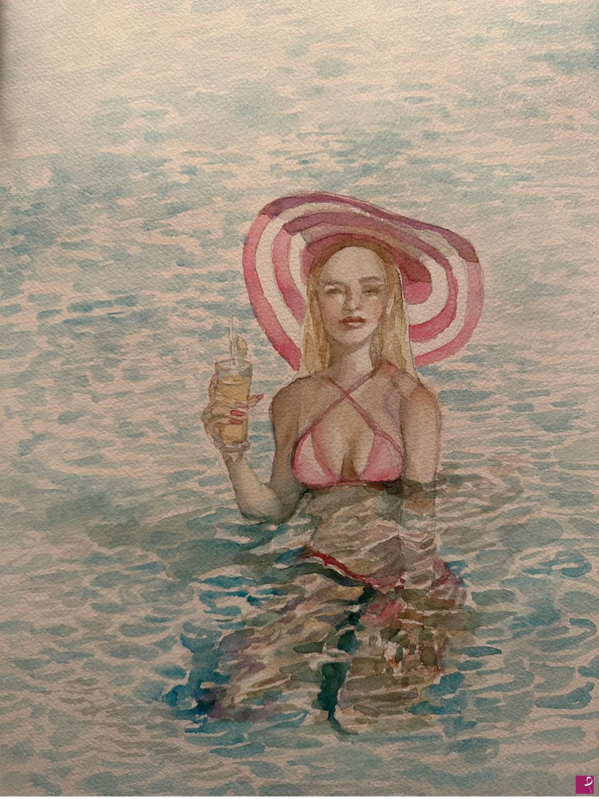 quadri in vendita online - GIRL IN THE WATER 