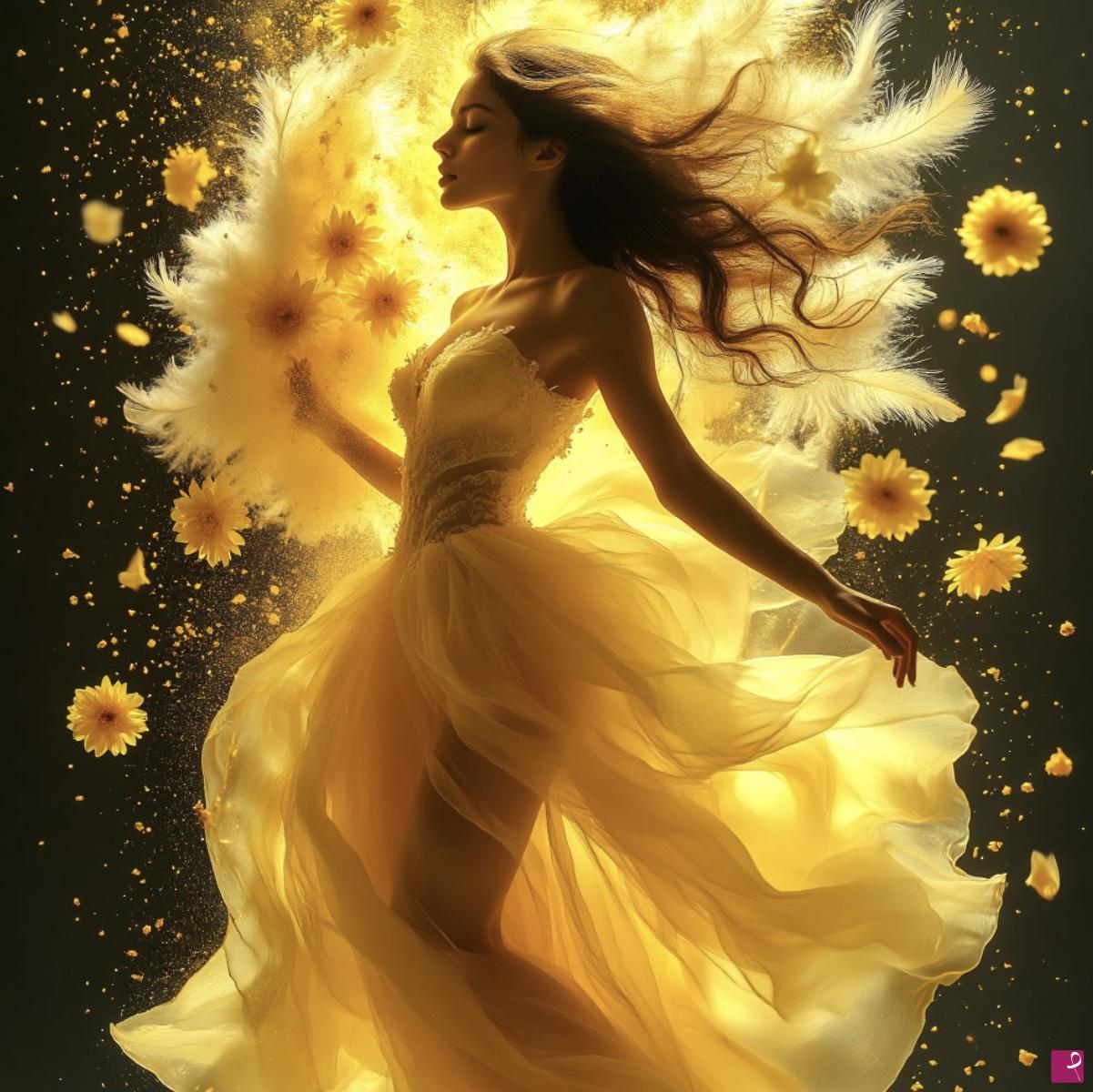 quadri in vendita online - Girl in yellow dress 2