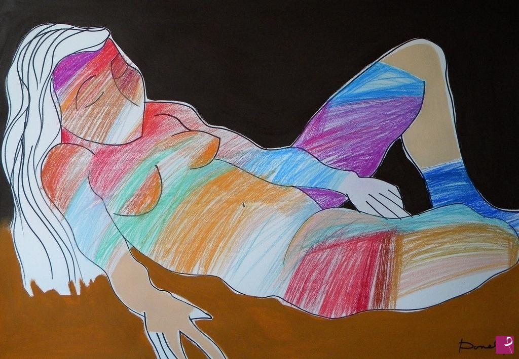 quadri in vendita online - Girl lying