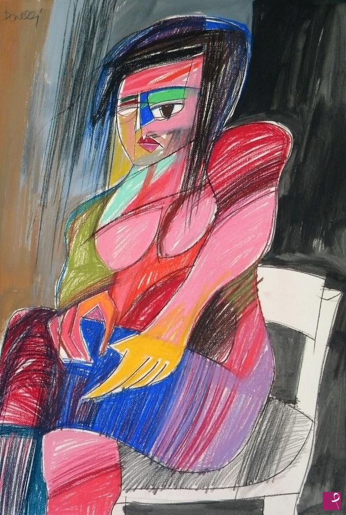 quadri in vendita online - Girl sitting 